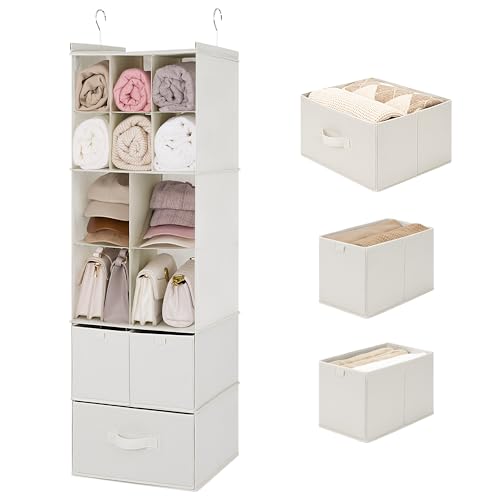 GRANNY SAYS Hängender Schrankorganizer mit Schubladen, 6 Regalteiler Hängender Schrankorganizer, tragbare, Faltbare Hängeregal für Schrank… – Ansicht 1