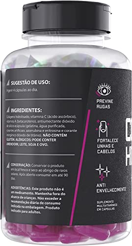 2x Colágeno Hidrolisado 2100mg | 120 Capsulas Tipo 1 | Fortalece Pele Cabelo e Unhas | Dark Lab Coll