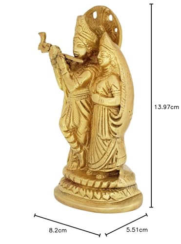 ITOS365 Brass Radha Krishna Idol, Standard, Gold, 1 Piece - Image 4 thumbnail