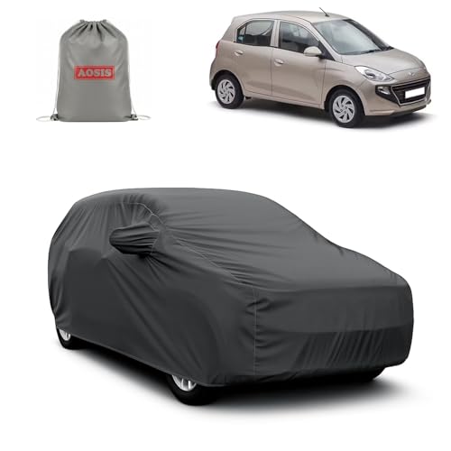 Image of AOSIS 'Waterproof' Car Cover Compatible with Hyundai New Santro /Xing /2003-2025 Year Model 300 GSM Uly Coated Thick Fabric 4X4, Adjustable Belt Buckle, Elastic Grip