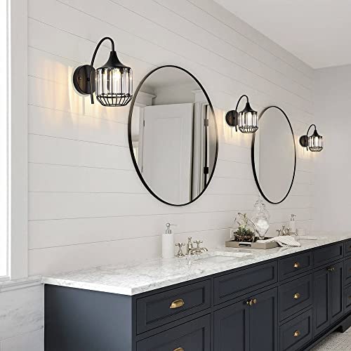 Apliques de pared de cristal y metal negro mate texturizado 3
