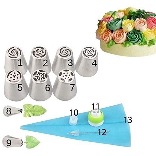 Lot De 7 Douilles à Pâtisserie Russe En Acier Inoxydable – Pour Décoration Gâteaux, Fleurs En Crème – DUORUI