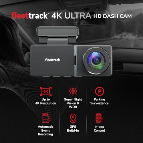 Image of Fleettrack Car DashCam (Front Only) | 4k with HDR Imaging | 3.2 inch IPS Screen | F1.8 Large Aperture | in-Built GPS Logger | Night Owl Vision | Voice Control, WiFi | Parking Mode | Upto 128GB Supported