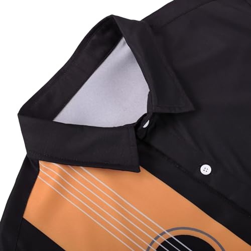 Camisa masculina vintage de boliche estilo rockabilly retrô anos 1950 manga curta botões música hava