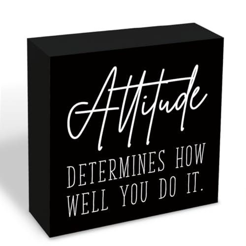 Inspirational Office Wooden Sign Attitude Determines How Well You Do