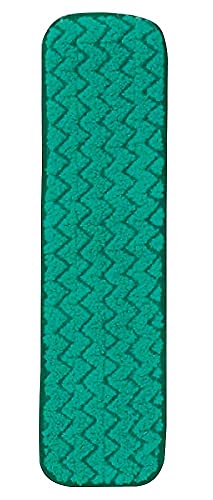 Image of Rubbermaid Commercial Products HYGEN 18 inch Microfiber Dust Pad, Green, For Janitorial /Professional Cleaners and Heavy-Duty industrial Cleaning /Dusting /Sweeping