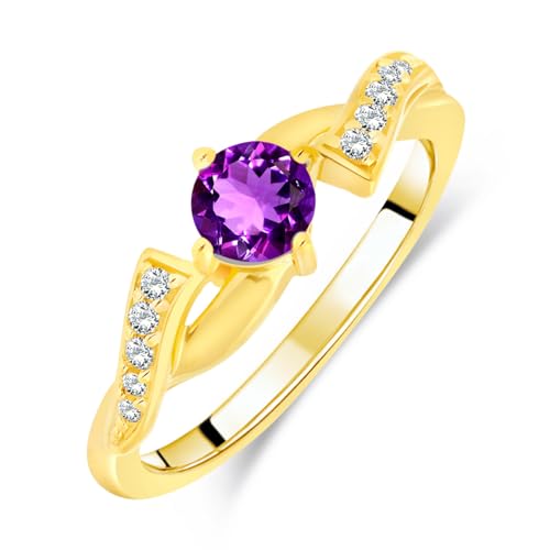 Bague Argent pour Femme Planetys or et améthyste naturelle, le cadeau idéal