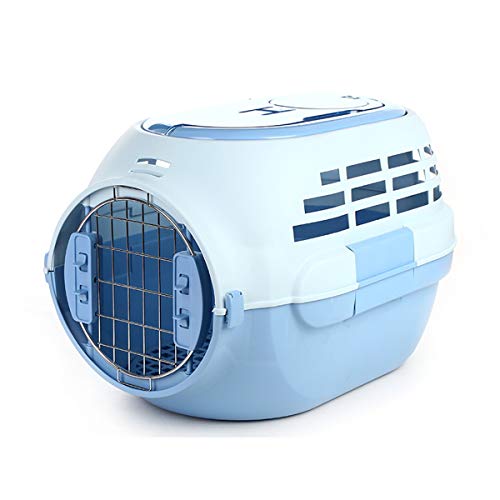 Aerolínea Aprobada Porta Mascotas Pequeño Porta Mascotas para Gatos Plástico PP Ecológico 50x35x32cm (3 Colores) (Color : Blue) Cover