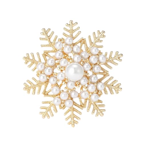Image of Christmas Brooch Pins Crystal Christmas Tree Snowflake Jingle Bell Reindeer Enamel Brooches Holiday Party Gift for Women