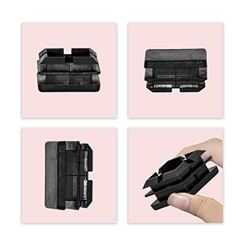 Image of Flyshop 25 x 25 mm, 0.98 inch x 0.98 inch Black Plastic Hole Plugs Square Tubing End Caps Tube Inserts Durable Furniture Glide for Chair Table Stool Leg 8 Pack