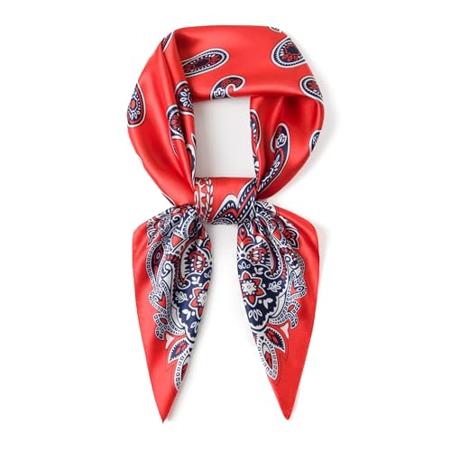 Image of 35 inch Men's Silk Cowboy Scarf - Oversized Western Bandana Neckwear, Large Square Scarf with Gift Packaging