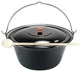 Grillplanet ungarischer Gulaschkessel 22 Liter mit Deckel emailliert, Gulaschtopf Set