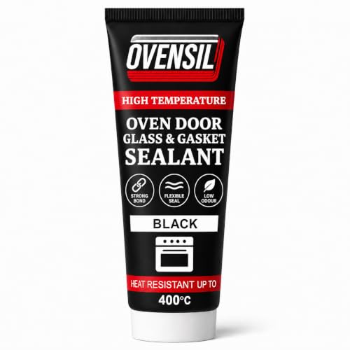 High-Temperature Silicone Sealant Black Oven Door Repair Adhesive Heat Resistant up to 400C (40g)