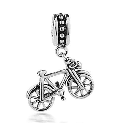 Jovana Sterling Silver Bicycle Dangle Bead Charm, Fits Pandora Bracelet