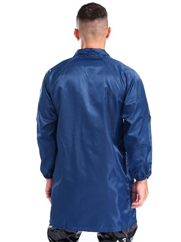 Image of Lapel Lab Coat Science Jackets for Mens Unisex Long Sleave Non-disposable Workwear Uniform