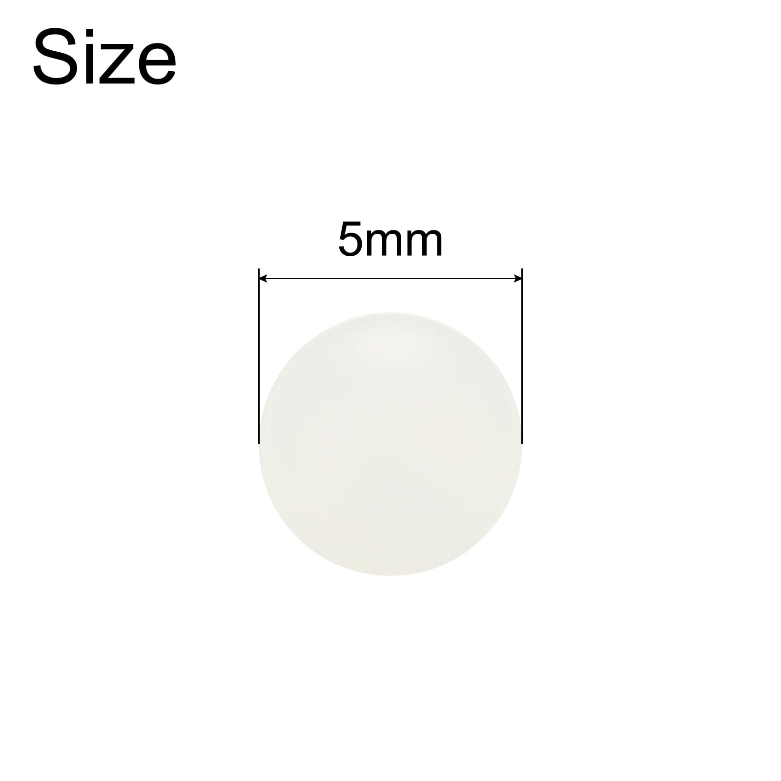 sourcing map 200 bolas de rodamiento de nailon 5 mm, precisión G2, color blanco