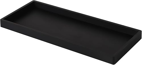 Miniatura 1 de Bandeja de tocador de baño, bandeja de silicona para encimera de baño, placa organizadora de baño gruesa, bandeja de almacenamiento de cosméticos de