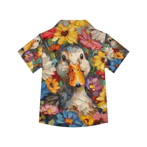 Image of PinUp Angel Funky Casual Hawaiian Shirt Kids Boys Girls Art Oil Painting Animal Pattern Short Sleeve Unisex Beach Shirt