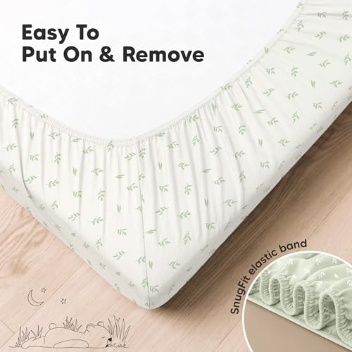 Image of KeaBabies 2-pk Organic Cotton Crib Sheets for Boys Girls 52x28 (Herb) | Fitted Crib Mattress Sheet Neutral, Breathable Cover for Baby Bed Set, Toddler Mattress, Soft & Cute Prints