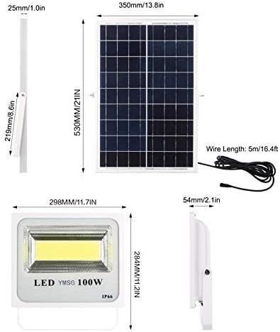 100W Solar Powered Street Flood Lights, 120 Leds 6000 Lumens Outdoor Led Solar Lights Waterproof IP66 with Remote Control Security Lighting for Yard, Garden, Gutter, Swimming pool, Pathway, Basketball