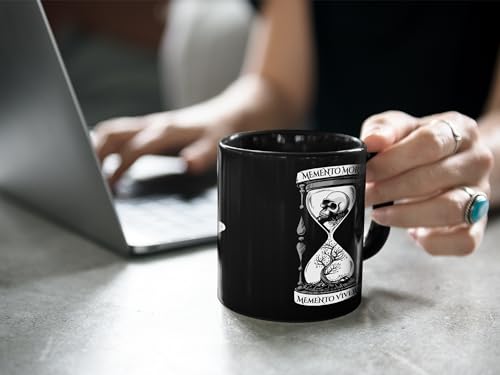 Taza cerámica Memento Mori 15 oz blanco y rojo miniatura 4
