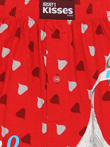 HERSHEY'S Kisses Chocolate Candy Mens Button Fly Boxer Lounge Shorts (Red, Small)4