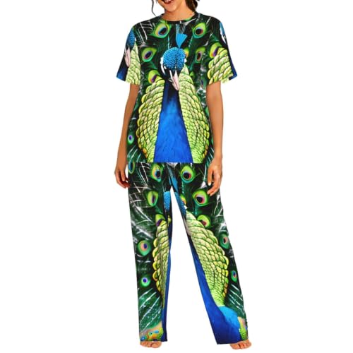 Pyjama paon pour femmes : ensemble fluide à manches courtes confort