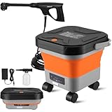 Portable Pressure Washer Cordless with 3.4Gal Tank, 30000mAh Lithium Battery, 6-in-1 Nozzle, Max 330PSI, Portable Sprayer Washer for Home Camping, Pet Cleaning