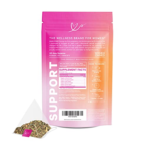 Pink Stork Lactation Support Tea: Organic Herbal Mint Nursing Tea For Breast Milk Supply, Fenugreek, Fennel, & Anise, Breastfeeding Essentials, Postpartum Essentials, Women-Owned, 30 Cups #TOP6