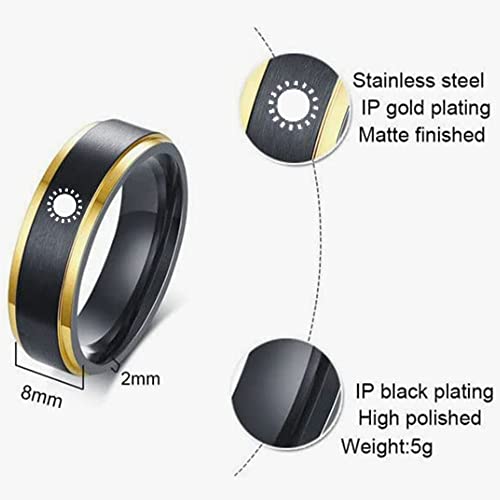 Personalized Couples Matching Rings Set for Him and Her Custom Name Rings for Couples Promise Rings for Couples Black Stainless Steel Wedding Rings Sets His & Hers Engagement Rings Christmas Gift Valentine's Day Jewelry3