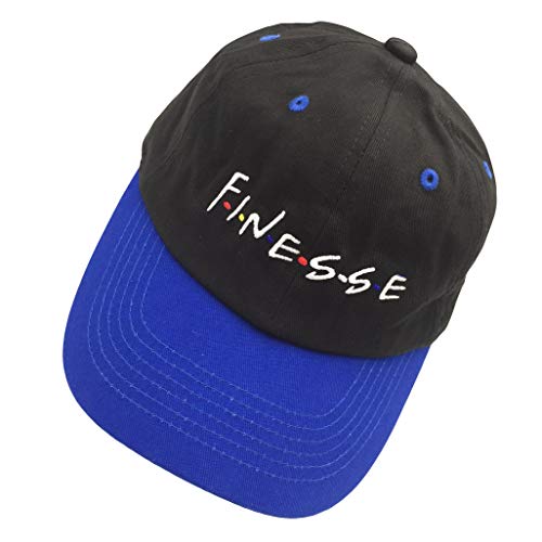 liujiangtao Dad Hat Finesse Friends Letters Embroidered Baseball Cap Adjustable Snapback Unisex Black