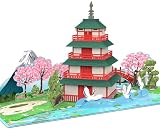 MOKIO® Pop-Up Karte – Pagode in Japan – 3D Grußkarte