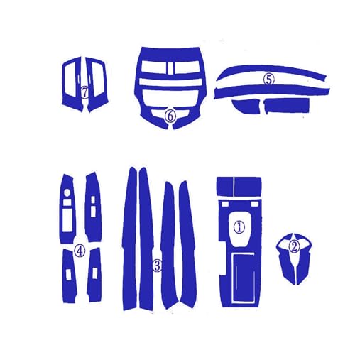 Accessoires de style de voiture pour poignée Honda Accord panneau carbone 3D bleu