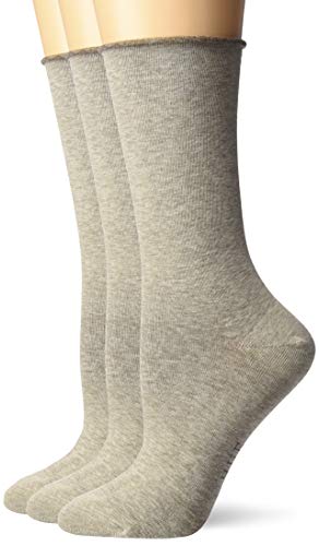HUE Women's Jean Sock 3 Pack Oatmeal Heather One Size