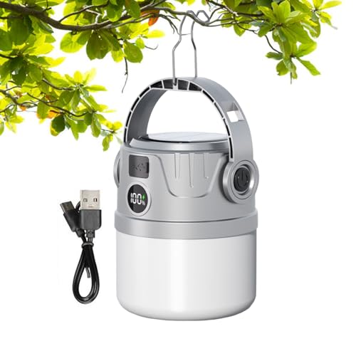 JIEBWCHA Linterna De Camping Recargable, 9.9x18.7cm Linterna LED Portátil Para Acampar, Lintería Solar, Portátil Y Plegable Facilita El Transporte, Construcción Resistente Al Agua, Multifuncional