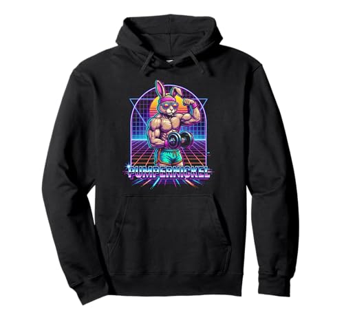 Pumpernickel Hase Bodybuilding Fitness Gym 80er Retro Pullover Hoodie