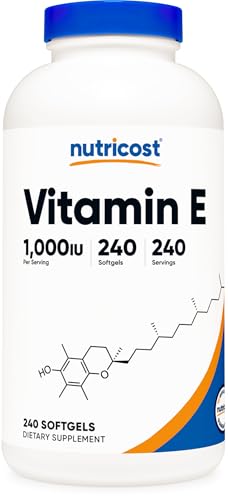 Nutricost Vitamin E 1 000 IU (450mg) 240 Softgels - GMO-Free Gluten-Free