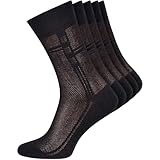 Duna Men's Ultra thin Breathable Cotton Dress Socks, 5-pack,Black,X-Large