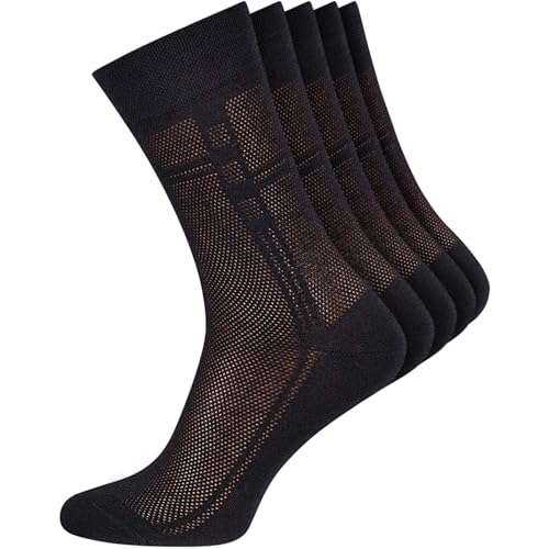 Men's Socks, Ultra Thin Breathable Cotton Mens Dress Socks (5 pack), Super Soft and Lightweight Sock for Men