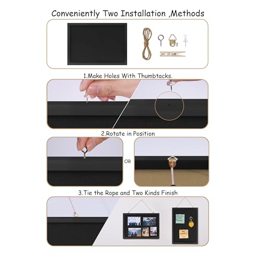image for DAHAPYBOO Cork Board with Linen Black,Bulletin Board 17