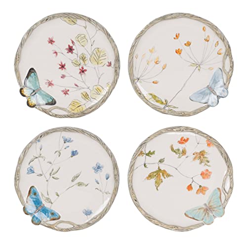 Fitz-Floyd-Butterfly-Fields-Salad-Plate-Set-of-4-85-Inch-Blue Fitz Floyd Butterfly Fields Salad Plate Set of 4 85 Inch Blue