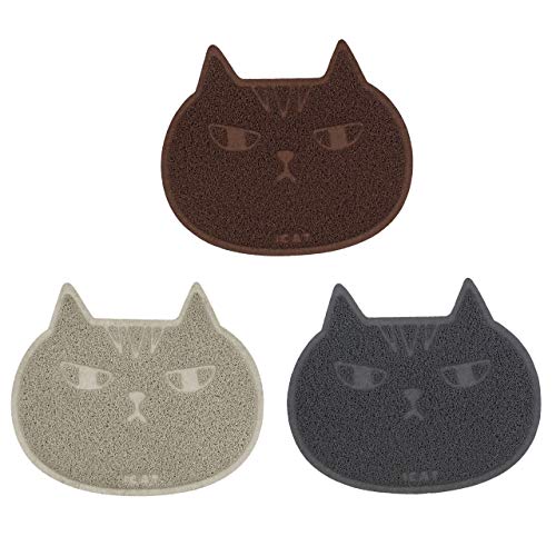 iCat 砂取りマット キャットフェイス アイキャット アイボリー 猫 トイレ用品