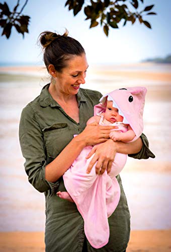 Hudz Kidz Hooded Baby Shark Towel, Soft 100% Cotton, Perfect For Newborn Through Toddler (Pink) #TOP5