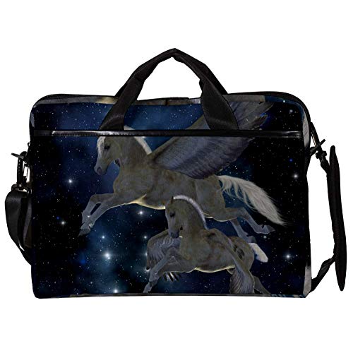 Housse ordinateur portable 14-15 pouces avec poches sac bandoulière chevaux étoiles