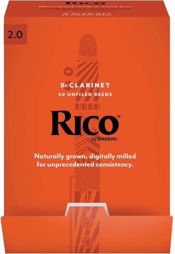 Image of D'Addario Woodwinds, Rico Bb Clarinet Reeds, RCA0120-B50, Strength 2.0 | (Pack of 250)