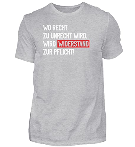 T-shirt homme gris S Wo Drot zu Inrecht Wird vêtement décontracté urbain