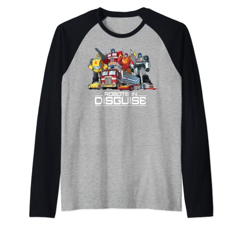 Transformers Robots In Disguise Vintage Retro Autobots Group Manche Raglan