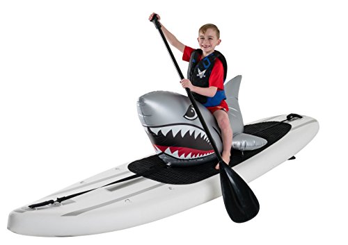 Stand Up Floats Inflatable Toy Shark And Seat Easily Attaches To Any Sup Paddle Board With Removable Universal Harness, Grey, Large #TOP4