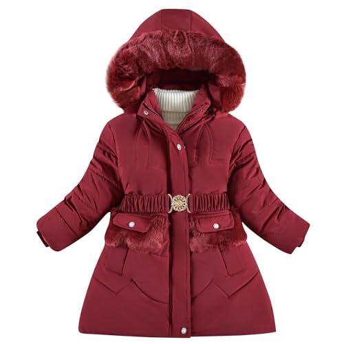 Generisch Wintermantel Mädchen Winterjacke Einfarbig Daunenjacken mit...