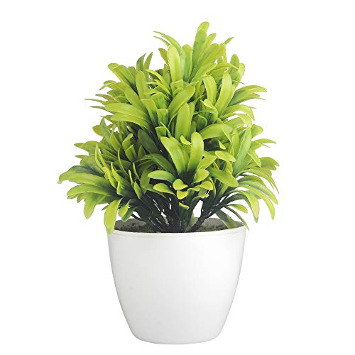 Image of Foliyaj Artificial Plant with Long Green Leaves|Bonsai Tree|Artificial Flower|with Pot|Home Decor for Living Room Home Office Shop|House|Gift|Decoration